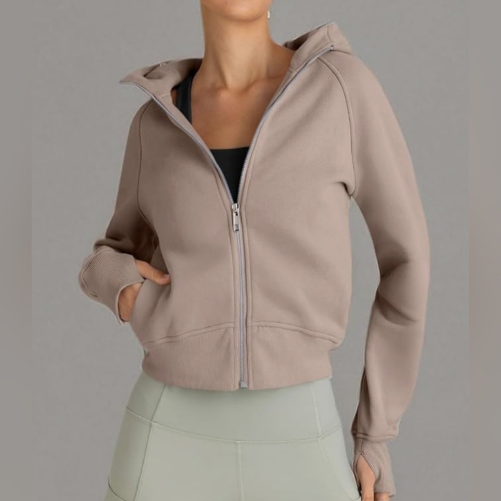 Tan Zip-Up Hoodie